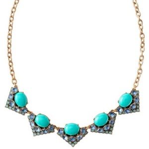 Stella & Dot statement necklace in shades of blue and turquoise.
